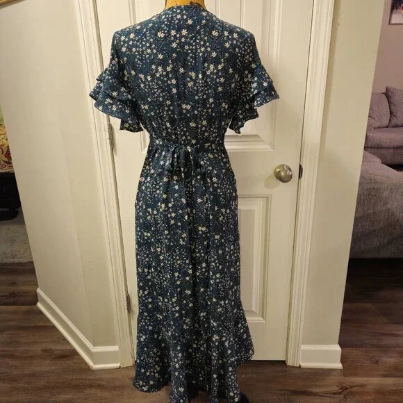 *SOLD X LIST*Max Studio Floral Green Dress Size M - Picture 8 of 12